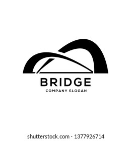 Modern abstract bridge logo design template isolated on white background.