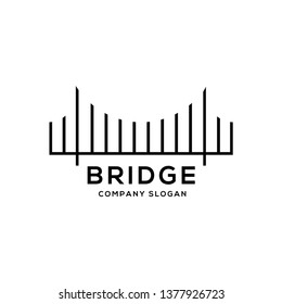 Modern abstract bridge logo design template isolated on white background.