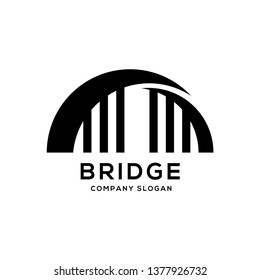 Modern abstract bridge logo design template isolated on white background.