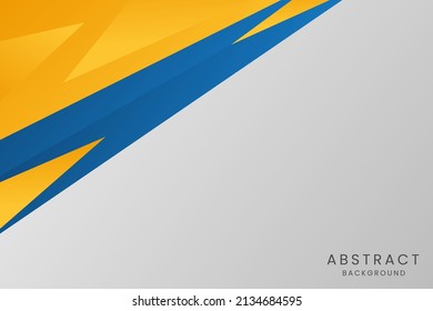 Modern abstract bright blue and yellow technology business banner design on white background with geometric shape. Presentation template for corporate, company, backdrop, wallpaper, poster, flyer