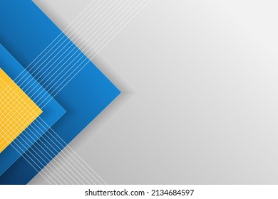 Modern abstract bright blue and yellow technology business banner design on white background with geometric shape. Presentation template for corporate, company, backdrop, wallpaper, poster, flyer