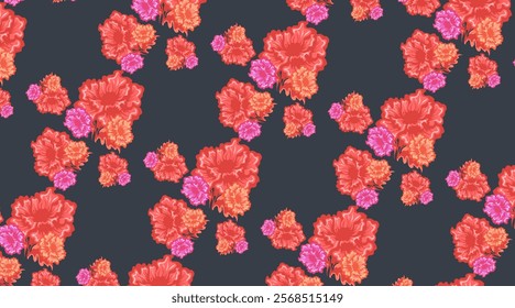 Modern abstract bright floral pattern