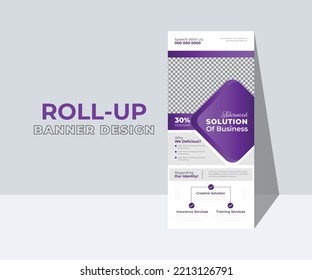 Modern abstract brochure background, Standee Design. Business Roll Up, Banner Template, Creative Vector roll up banner design.