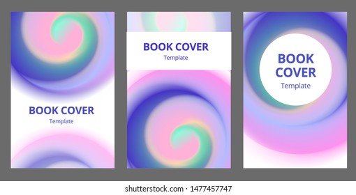 Modern abstract brochure covers set. Cool gradient shapes composition. Futuristic design.