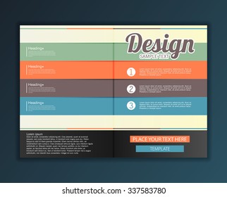 Modern abstract brochure design for infographics, business design and website templates, cutout lines and numbers, retro colors. Esp 10 vector illustration