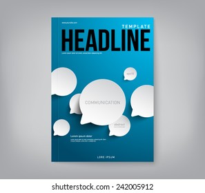 Modern abstract brochure, flyer, report design, layout template. Clean style cover, cummunication, business. corporate