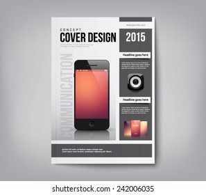 Modern abstract brochure, flyer, report design, layout template. Clean style cover, cummunication, business. corporate, technology