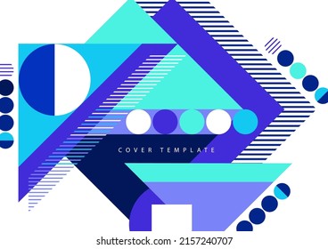 Modern abstract brochure with geometric shapes, circles and squares, lines. Minimal bold architectural style vector set with figure templates. Art album covers