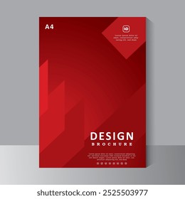 Diseño de Plantilla de folleto abstracto moderno con color rojo, diseño de cubiertas mínimas, informe anual y portada de perfil de empresa, folleto y catálogo. Vector EPS 10