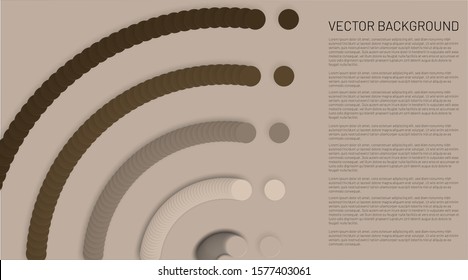 Modern abstract brown background vector. Elegant concept design circle overlapping with text .Vector Illustration For Wallpaper, Banner, Background, Card, Book Illustration, landing page