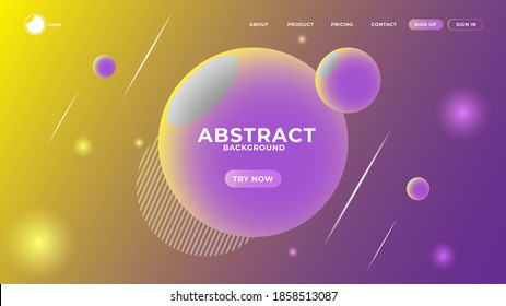 Modern abstract bubble background design. Very useable for landing page, website, banner, poster, event, etc.