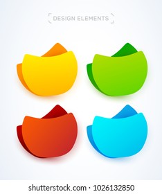 Modern abstract bubbles collection. Design and logo elements. Origami paper