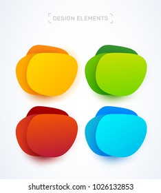Modern abstract bubbles collection. Design and logo elements. Origami paper