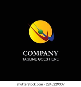 modern abstract building logo on black background