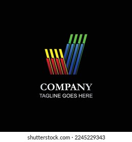 modern abstract building logo on black background