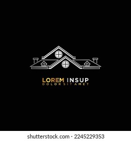 modern abstract building logo on black background