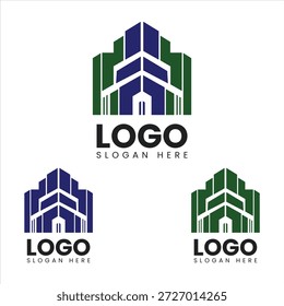 Conjunto de logotipos de edificios Abstractas modernos para la identidad empresarial