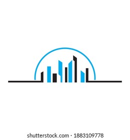modern abstract building for real estate logo design template vector