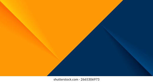 Moderner abstrakter Geschäftshintergrund mit kräftigen orangen und marineblauen Farben mit geschichteten digitalen Mustern, perfekt für Unternehmensbranding, Präsentationen und Marketingdesigns.