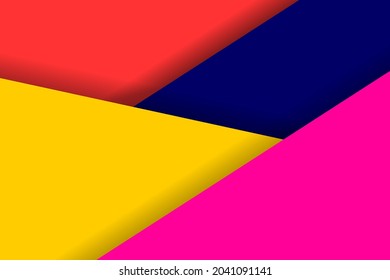 modern abstract business background Red, yellow, blue and pink paper cut design, vector illustration.