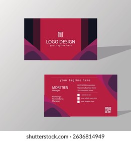 Modern Abstract Business Card Design in Burgundy and Black