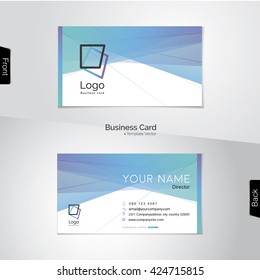 Modern abstract  business card vector template - soft tone with light blue, green, purple and white colors