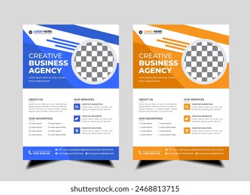 modern abstract business corporate  flyer design vector set. Creative  trendy digital marketing Magazine brochure  annual report  template design  with  yellow and blue . letterhead Leaflet flyer