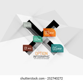 Modern abstract business geometric infographics. Vector data presentation template