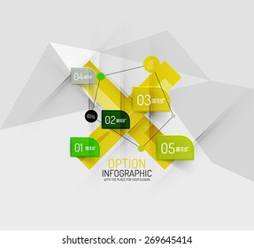 Modern abstract business geometric infographics. Vector data presentation template