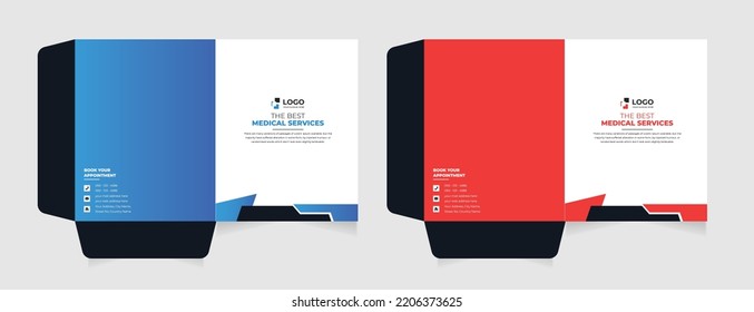 Modern abstract business presentation folder map template