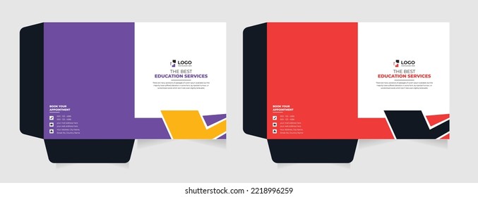 Modern abstract business presentation folder map template layout design