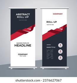  modern abstract business stand banner with creative red and black shapes