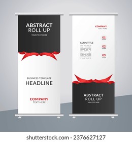  modern abstract business stand banner with creative red and black shapes