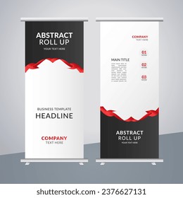  modern abstract business stand banner with creative red and black shapes