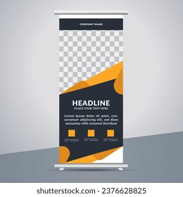  modern abstract business stand banner with creative orange shapes