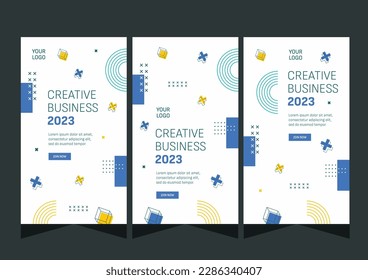Modern abstract business story social media template
