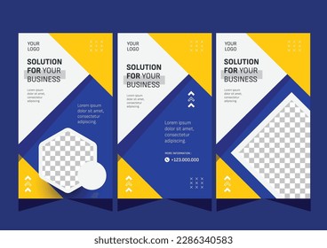 Modern abstract business story social media template