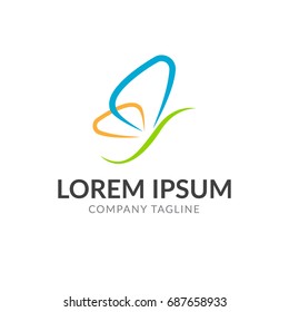 modern abstract Butterfly logo template