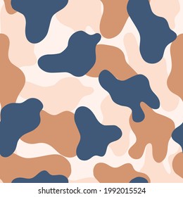 Modern abstract camouflage hand-drawn vector seamless pattern - for fabric, wrapping, textile, wallpaper, background.