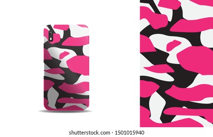 modern abstract camouflage pattern phone case vector design template. eps10