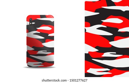 modern abstract camouflage pattern phone case vector design template. eps10