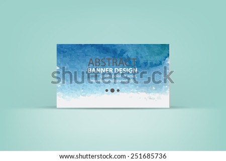 Modern abstract card, banner template on blu background