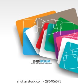 Modern Abstract Cards and Squares Background