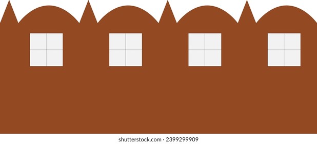 Modern abstract  Castel home design of Industry Icon in Brown frame with digital work isolated white background vetor illustration