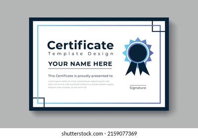 Modern abstract certificate appreciation achievement template award achievement clean creative certificates recognition excellence certificate border completion elegant certificate design template