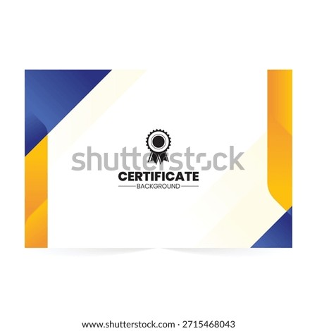 Modern abstract certificate template with colorful geometric shapes and clean layout