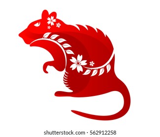 Modern Abstract Chinese Zodiac Animal Illustration, Rat