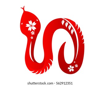 Modern Abstract Chinese Zodiac Animal Illustration, Snake