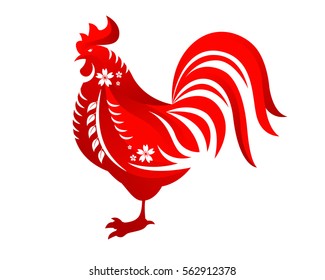 Modern Abstract Chinese Zodiac Animal Illustration, Rooster