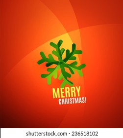 Modern Abstract Christmas Card with snowflake